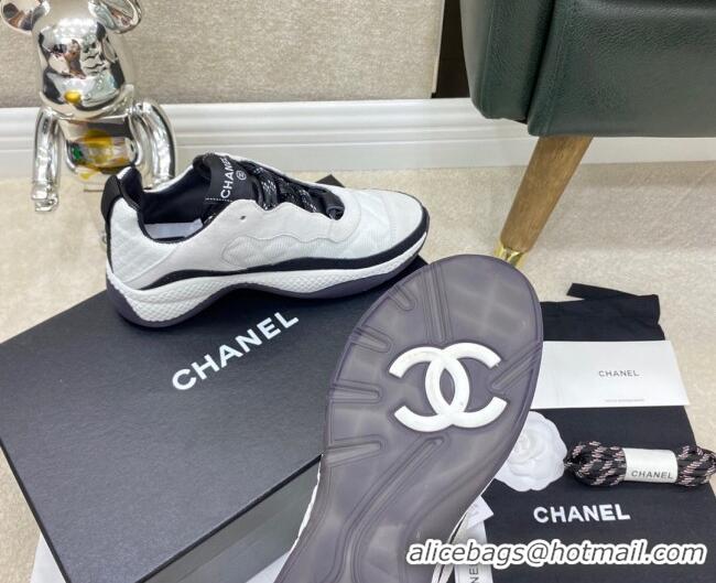 New Fashion Chanel Fabric & Suede Sneakers G38290 White/Ivory