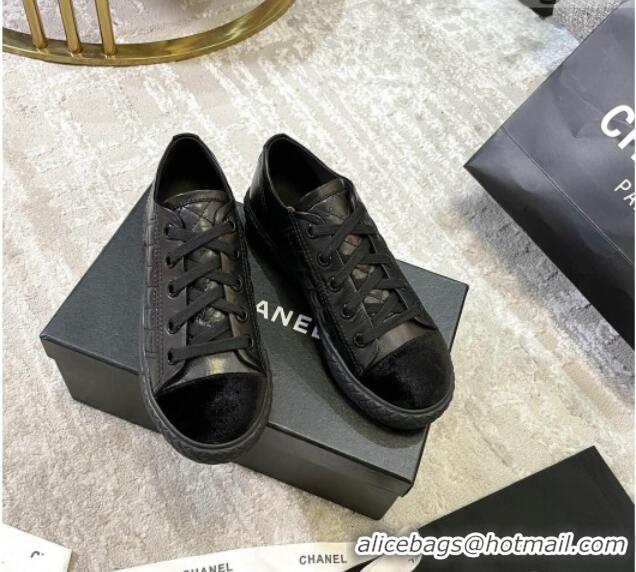 Luxury Discount Chanel Quilted Calfskin Sneakers 092411 Black