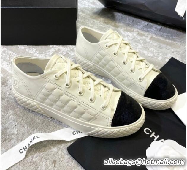 1:1 aaaaa Chanel Quilted Calfskin Sneakers 092411 White