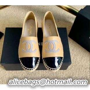 Stylish Chanel Lambskin Espadrilles G33553 Apricot