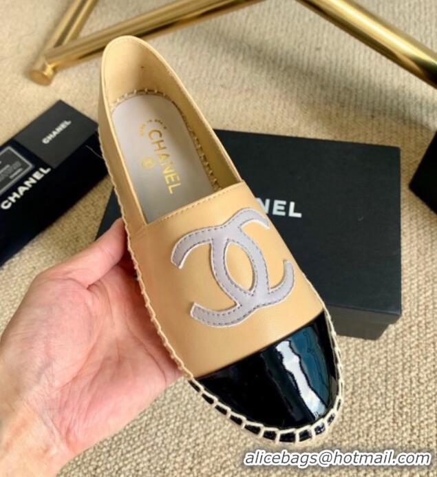 Stylish Chanel Lambskin Espadrilles G33553 Apricot