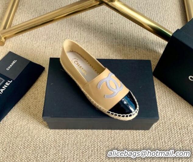 Stylish Chanel Lambskin Espadrilles G33553 Apricot