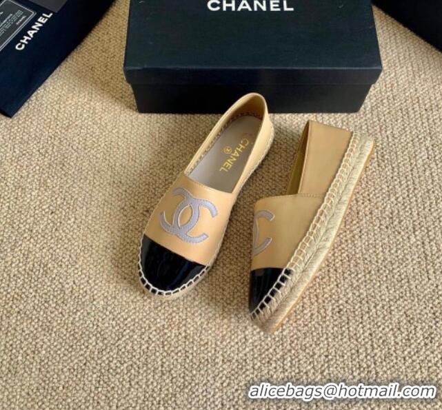 Stylish Chanel Lambskin Espadrilles G33553 Apricot