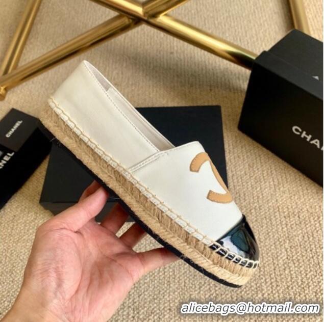 Pretty Style Chanel Lambskin Espadrilles G33553 White