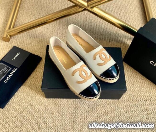 Pretty Style Chanel Lambskin Espadrilles G33553 White