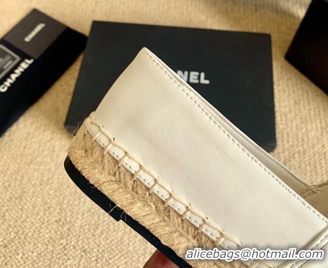 Pretty Style Chanel Lambskin Espadrilles G33553 White