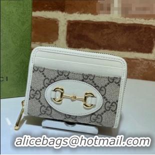 Good Looking Gucci Horsebit 1955 Card Case Wallet 658549 White 2021