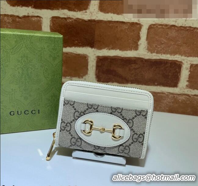 Good Looking Gucci Horsebit 1955 Card Case Wallet 658549 White 2021