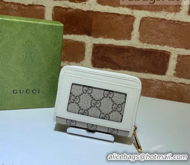 Good Looking Gucci Horsebit 1955 Card Case Wallet 658549 White 2021