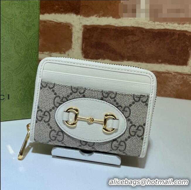 Good Looking Gucci Horsebit 1955 Card Case Wallet 658549 White 2021