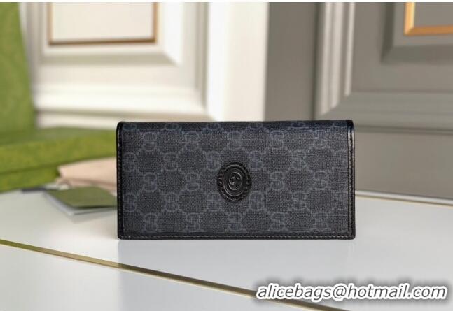 Well Crafted Gucci Men's Black GG Canvas Long Wallet with Interlocking G 672947 2021