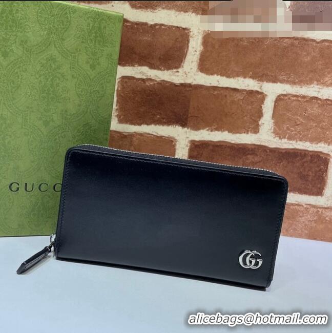 Good Product Gucci Smooth Leather Zip Long Wallet 428736 Black 2021