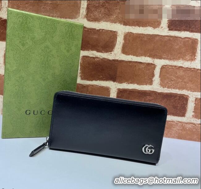 Good Product Gucci Smooth Leather Zip Long Wallet 428736 Black 2021