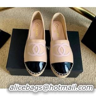 Good Quality Chanel Lambskin Espadrilles G33553 Light Pink