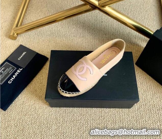 Good Quality Chanel Lambskin Espadrilles G33553 Light Pink