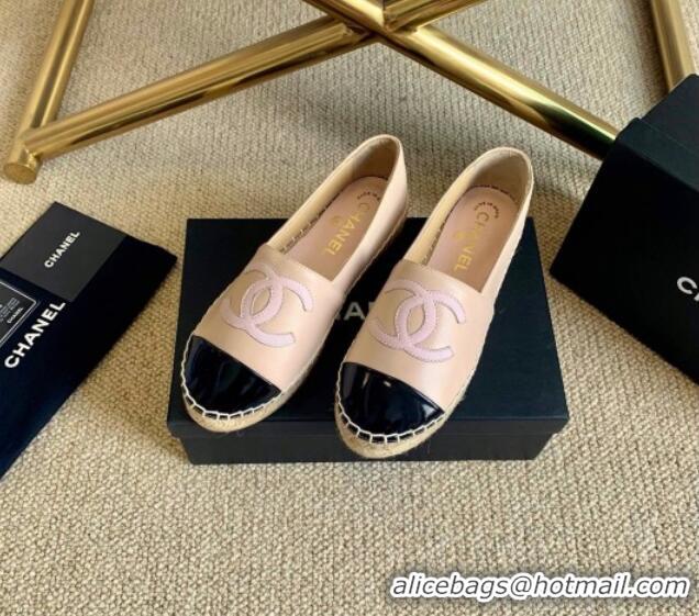 Good Quality Chanel Lambskin Espadrilles G33553 Light Pink