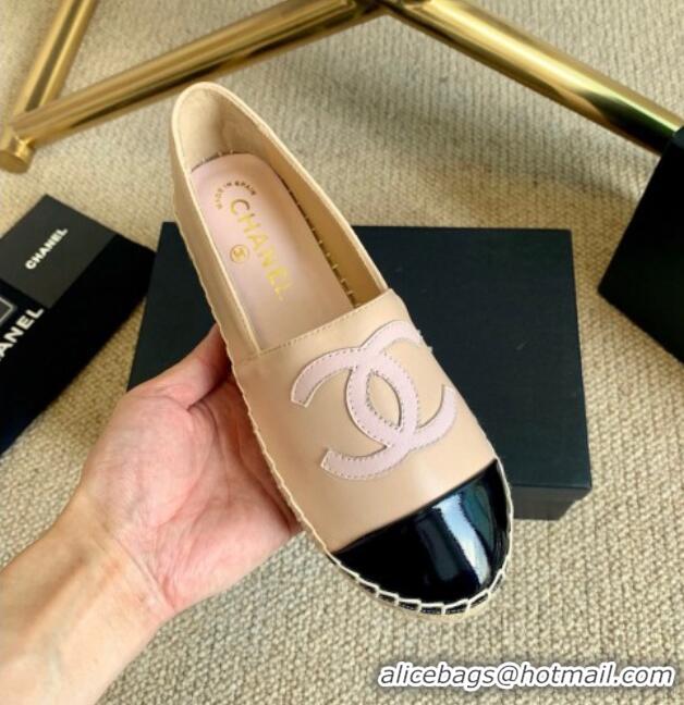 Good Quality Chanel Lambskin Espadrilles G33553 Light Pink