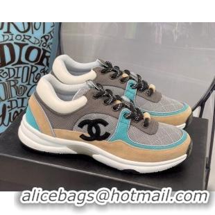 Hot Style Chanel Fabric & Suede Sneakers G38299 Gray/Light Gray