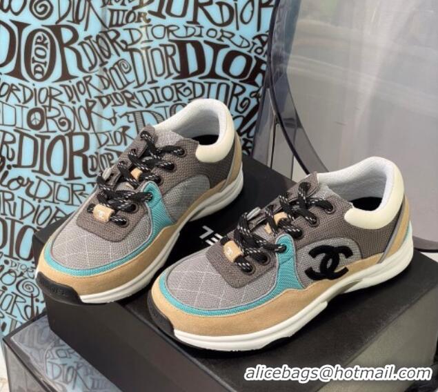 Hot Style Chanel Fabric & Suede Sneakers G38299 Gray/Light Gray