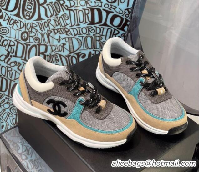 Hot Style Chanel Fabric & Suede Sneakers G38299 Gray/Light Gray