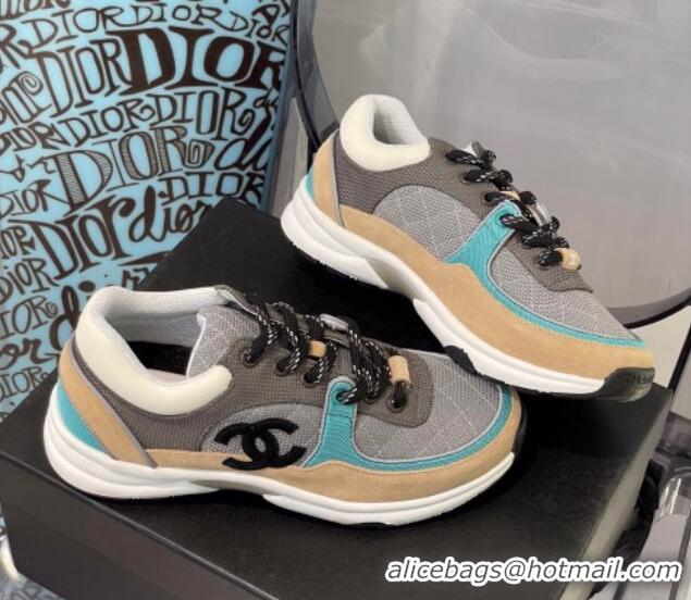 Hot Style Chanel Fabric & Suede Sneakers G38299 Gray/Light Gray