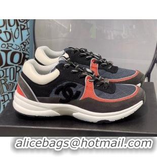 Top Quality Chanel Fabric & Suede Sneakers G38299 Gray/Black