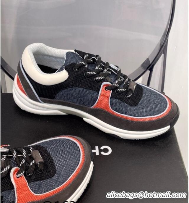 Top Quality Chanel Fabric & Suede Sneakers G38299 Gray/Black