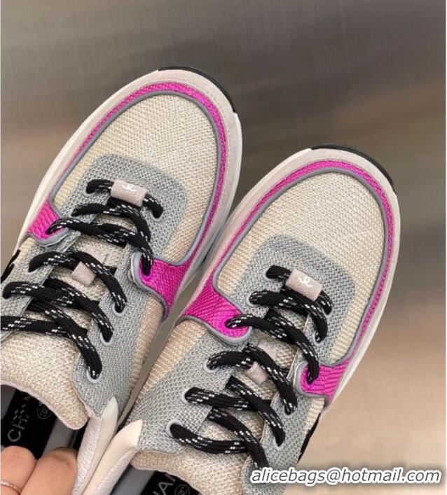 Charming Chanel Fabric & Suede Sneakers G38299 Gray/Beige