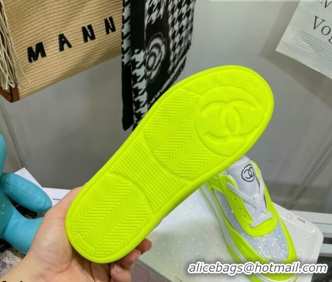 Lower Price Chanel Crystal Sneakers 092715 Neon Green