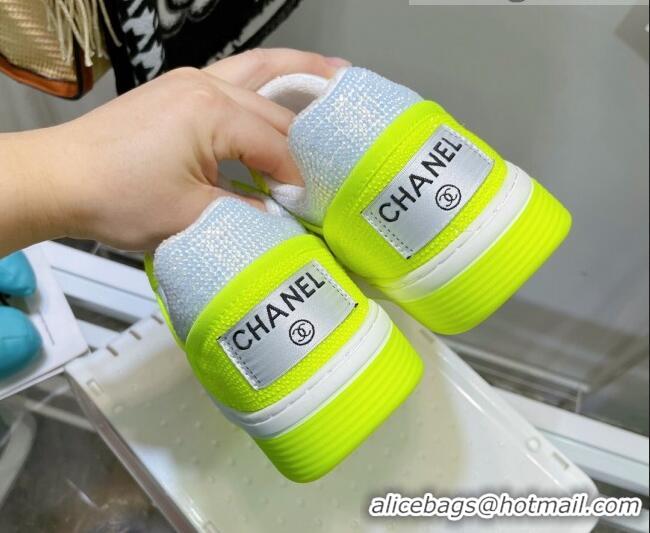 Lower Price Chanel Crystal Sneakers 092715 Neon Green