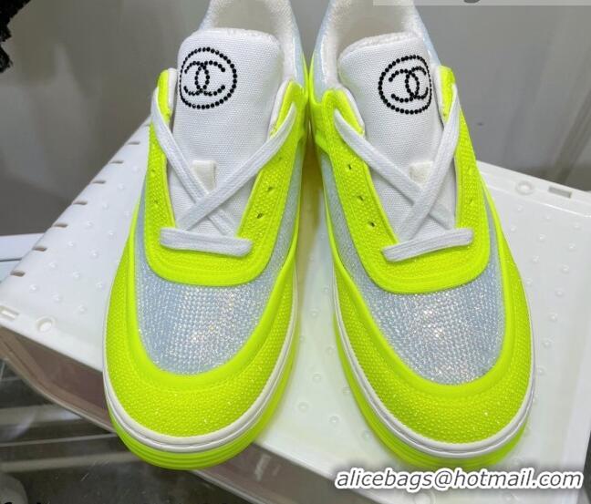 Lower Price Chanel Crystal Sneakers 092715 Neon Green