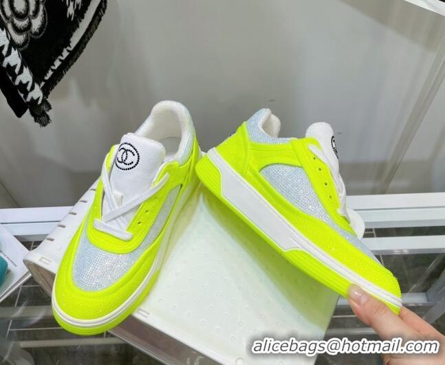 Lower Price Chanel Crystal Sneakers 092715 Neon Green