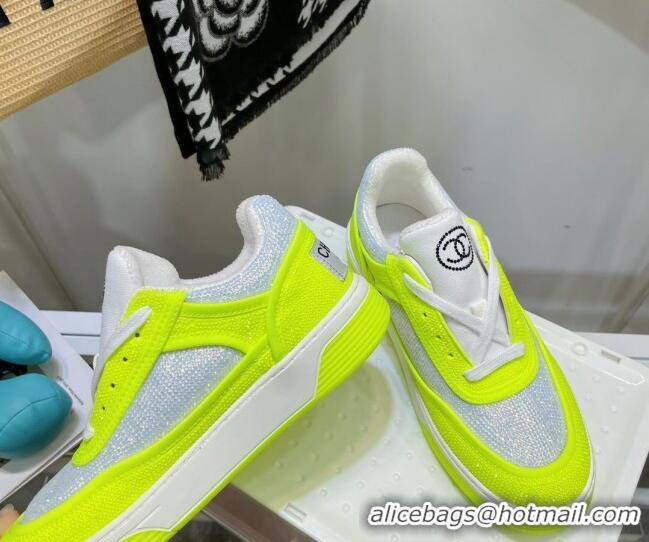 Lower Price Chanel Crystal Sneakers 092715 Neon Green