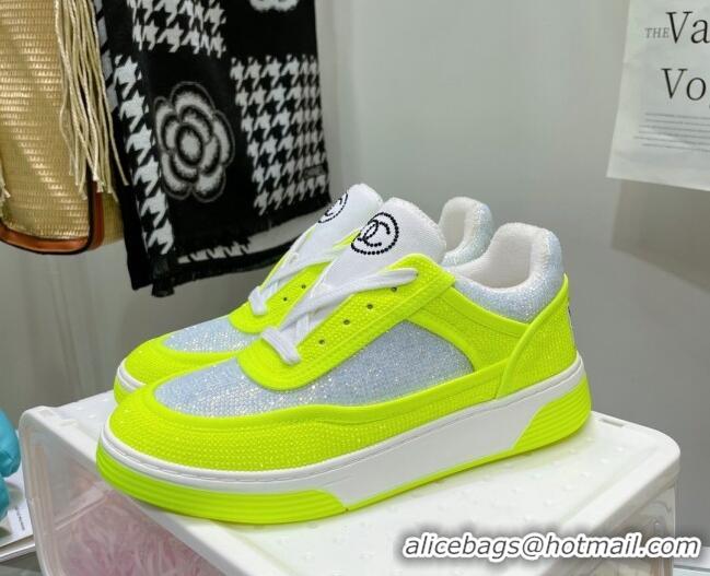 Lower Price Chanel Crystal Sneakers 092715 Neon Green