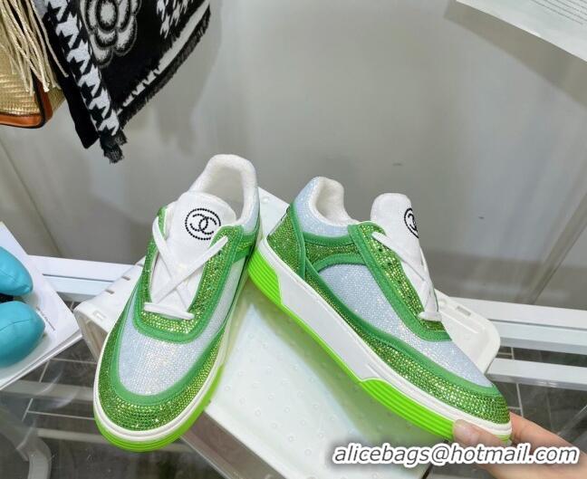 Discount Chanel Crystal Sneakers 092715 Grass Green