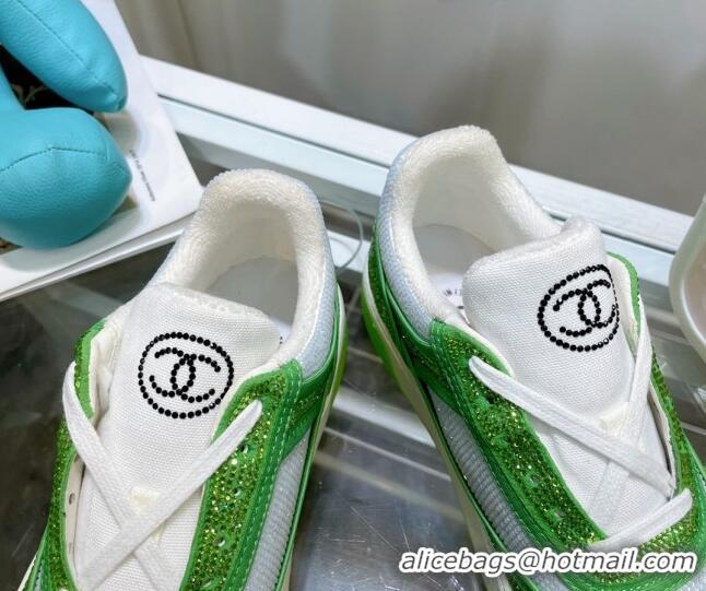 Discount Chanel Crystal Sneakers 092715 Grass Green