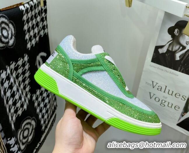 Discount Chanel Crystal Sneakers 092715 Grass Green