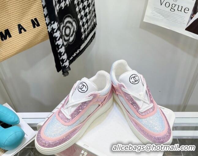 Good Quality Chanel Crystal Sneakers 092718 Light Pink