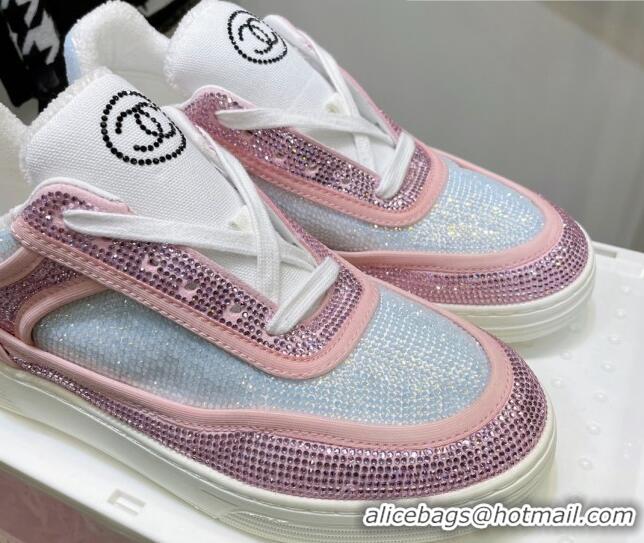 Good Quality Chanel Crystal Sneakers 092718 Light Pink