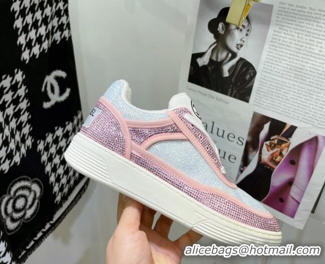 Good Quality Chanel Crystal Sneakers 092718 Light Pink