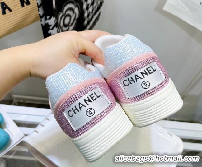 Good Quality Chanel Crystal Sneakers 092718 Light Pink