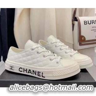 Hot Style Chanel x Converse Quilted Leather Sneakers 092721 White