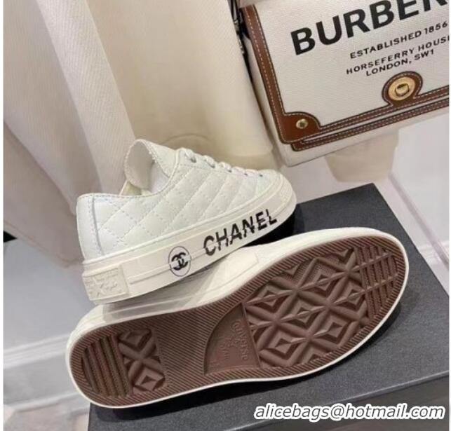 Hot Style Chanel x Converse Quilted Leather Sneakers 092721 White