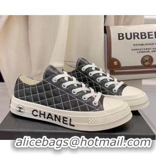 Cheap Price Chanel x Converse Quilted Leather Sneakers 092721 Black