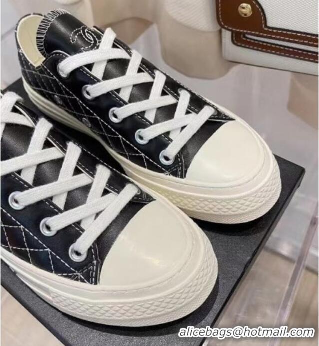 Cheap Price Chanel x Converse Quilted Leather Sneakers 092721 Black