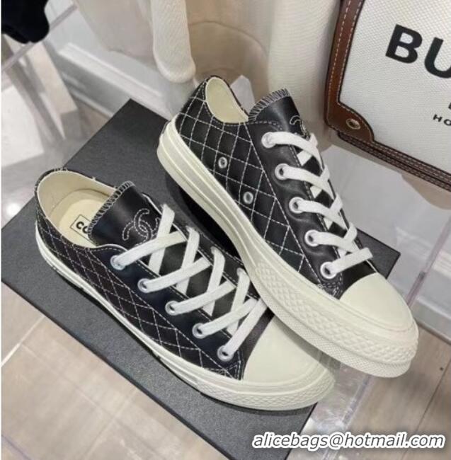 Cheap Price Chanel x Converse Quilted Leather Sneakers 092721 Black