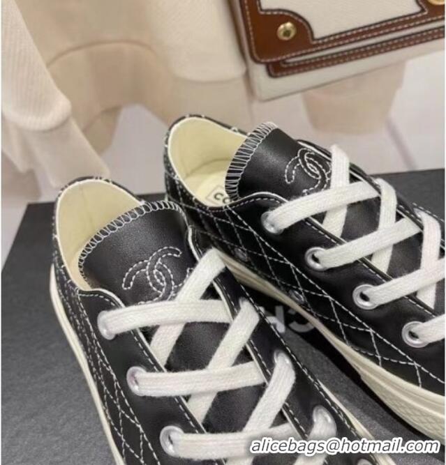 Cheap Price Chanel x Converse Quilted Leather Sneakers 092721 Black