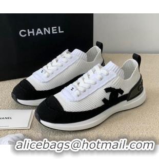 Duplicate Chanel Knitwear Sneakers G38332 White/Black