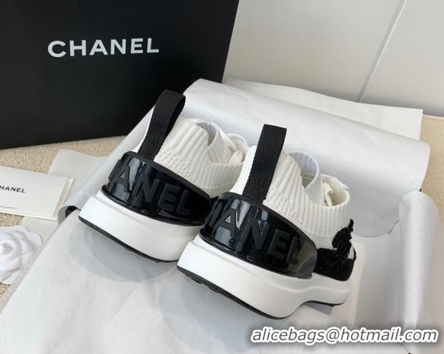 Duplicate Chanel Knitwear Sneakers G38332 White/Black