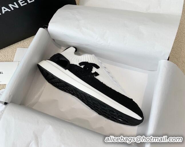 Duplicate Chanel Knitwear Sneakers G38332 White/Black